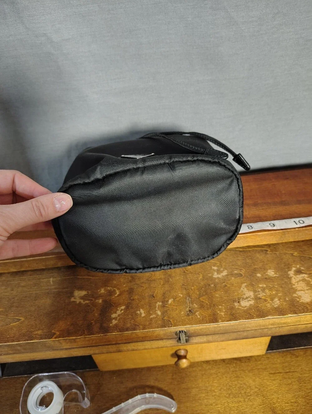 Prada Black Nylon Drawstring Bucket Bag
